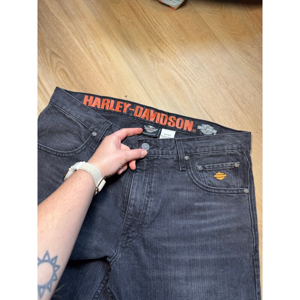 Y2K Black Vintage Harley Davidson Jeans - Picture 2 of 5